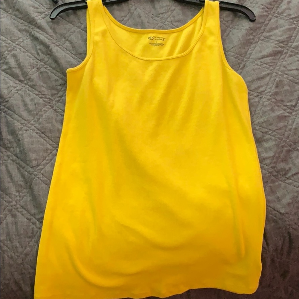 yellow tank top